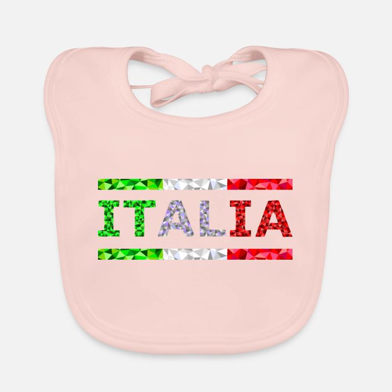 Italie texte et drapeau comme bandes low poly Bavoir bio Bébé