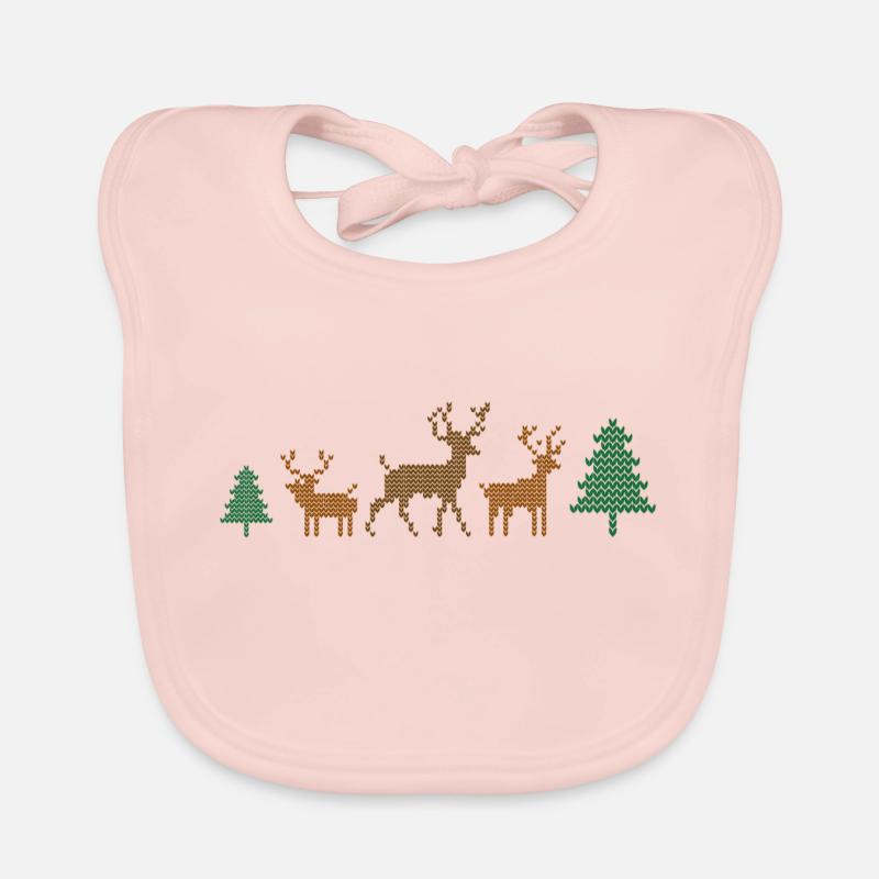 Drôle de Noël dans la forêt Bavoir bio Bébé