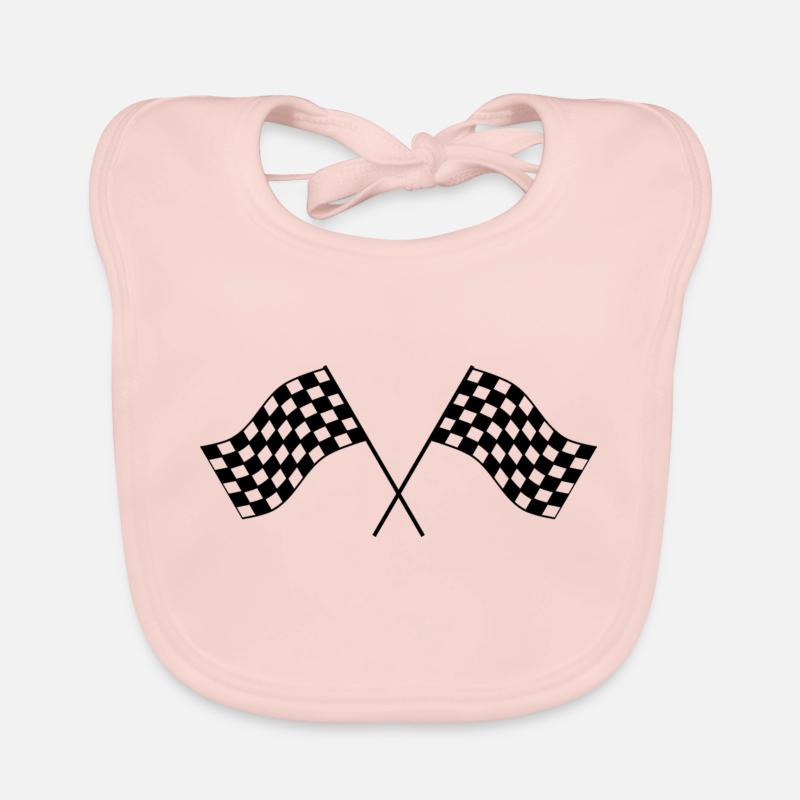 Drapeaux de course Racing flaggs Bavoir bio Bébé