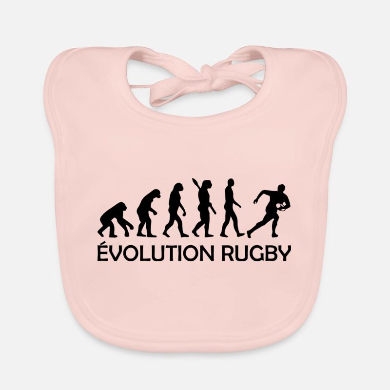 Évolution rugby - humour rugby Bavoir bio Bébé