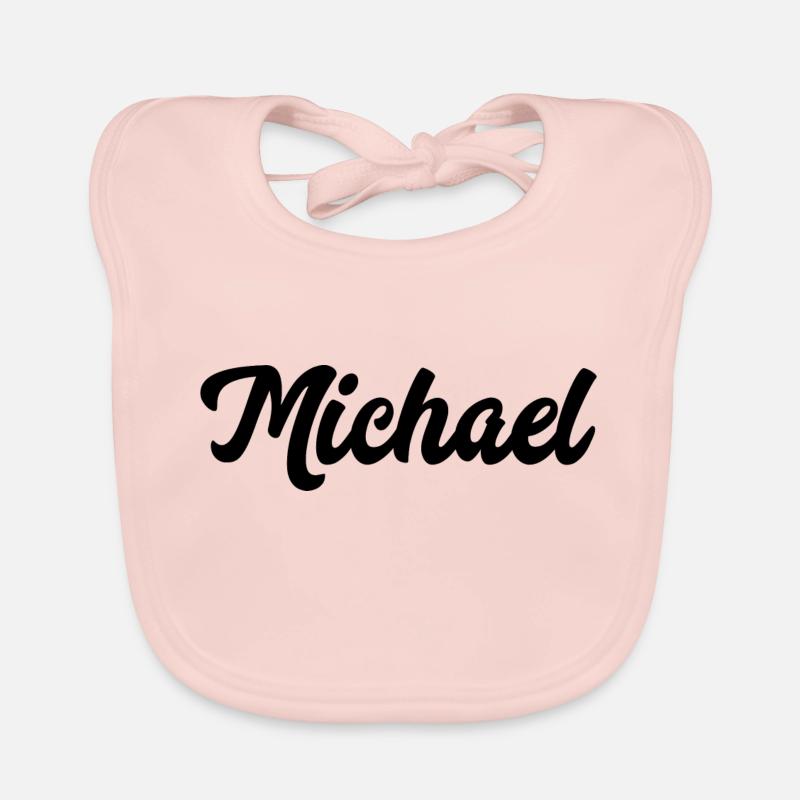 Michael Custom Text Nom d’anniversaire Bavoir bio Bébé