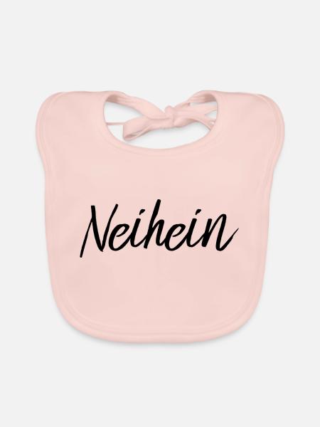 Neihein Nö Nein Nee Mach Ich Nicht Stur Geschenk - Baby Bio-Lätzchen - Rose - Vorne