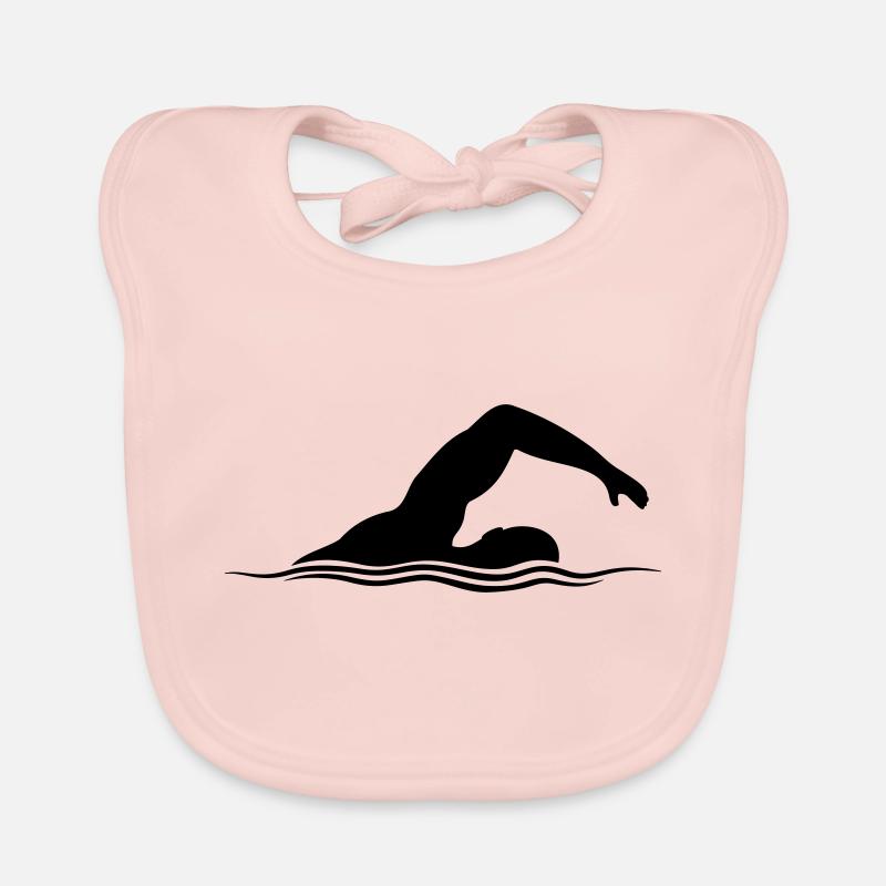 Sport Schwimmer Silhouette Baby Bio-Lätzchen