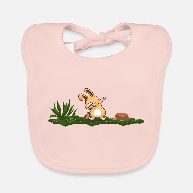 Lièvre - Bavoir bio Bébé - rose