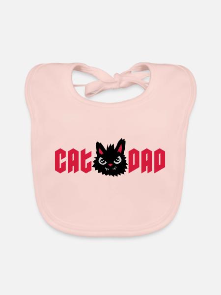 Chat sauvage Chat Papa - Bavoir bio Bébé - rose - Devant