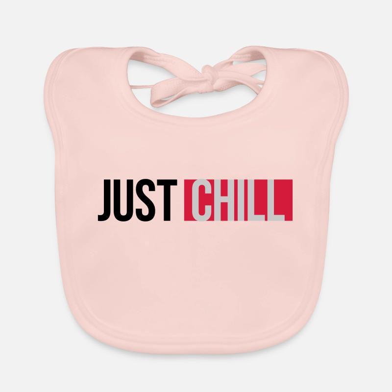 Just Chill Text Logo Baby Bio-Lätzchen