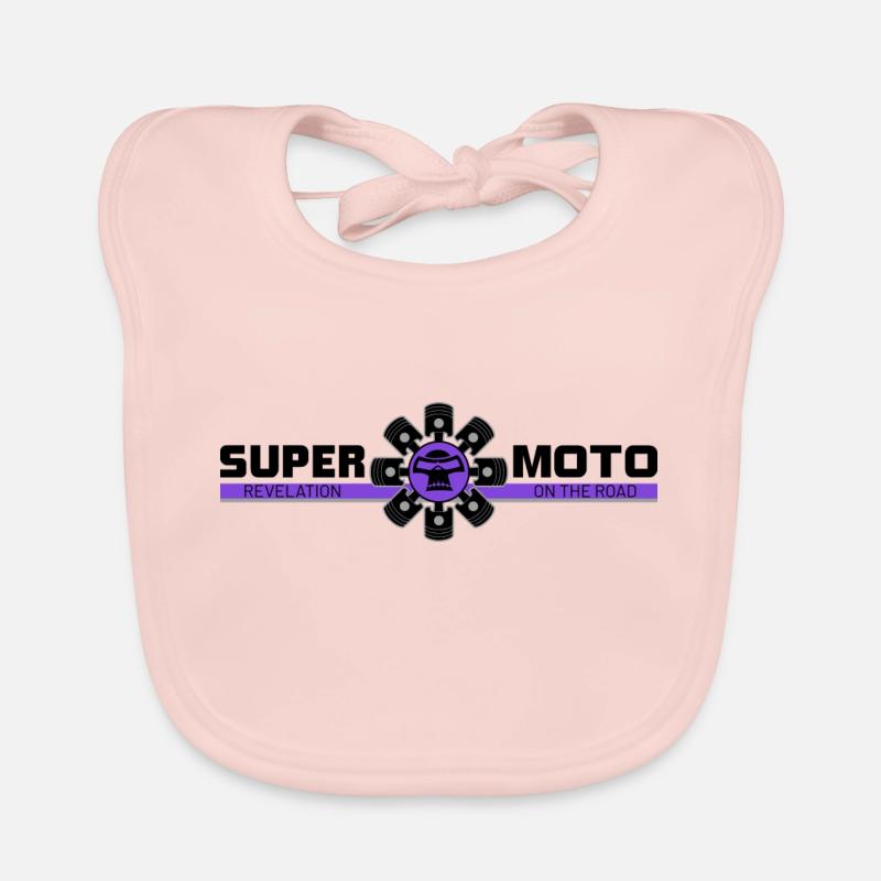 SUPER MOTO Monkey Circle violet Bavoir bio Bébé