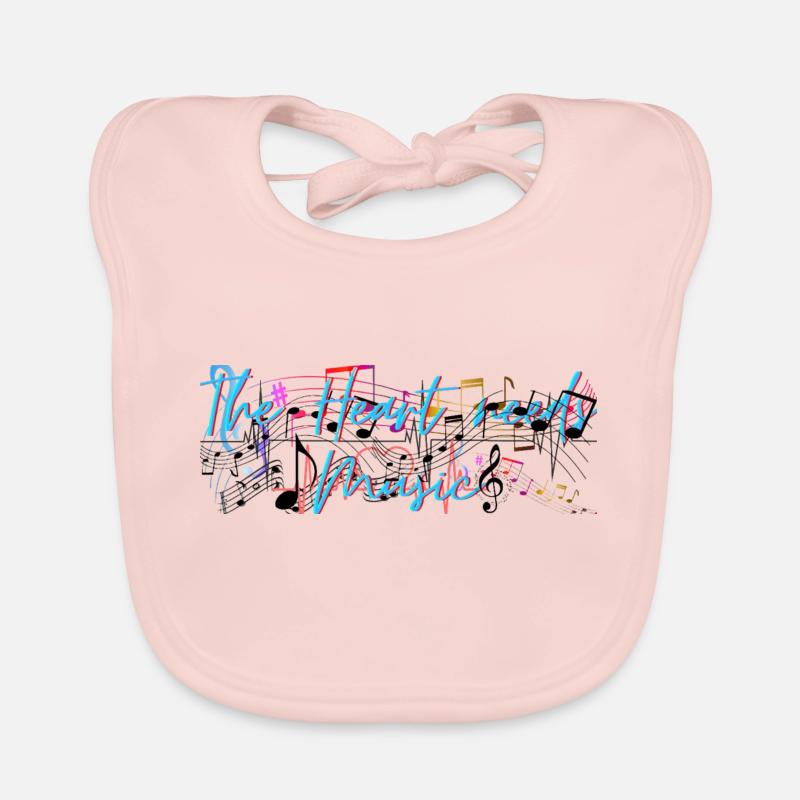 The Heart needs Music - Baby Bio-Lätzchen - Rose