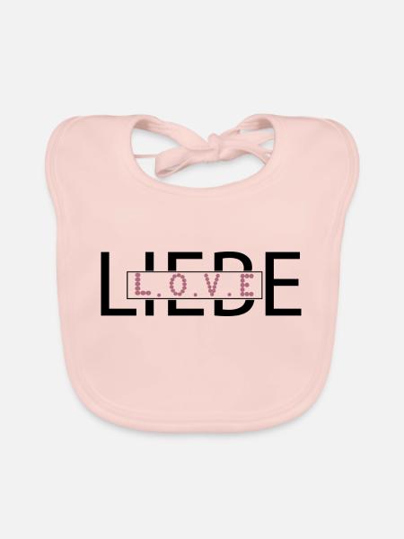 L.O.V.E - Baby Bio-Lätzchen - Rose