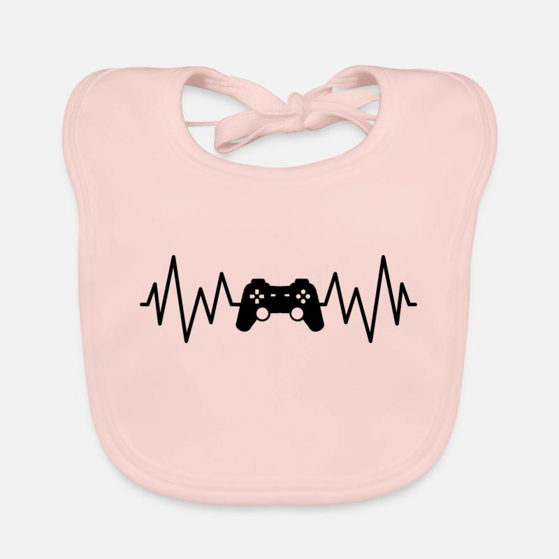 Videospiel-Controller-Spieler, Geek-Herzfrequenz Baby Bio-Lätzchen