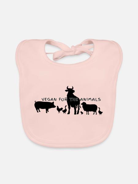 Vegan for the animals 4.0 - Baby Bio-Lätzchen - Rose