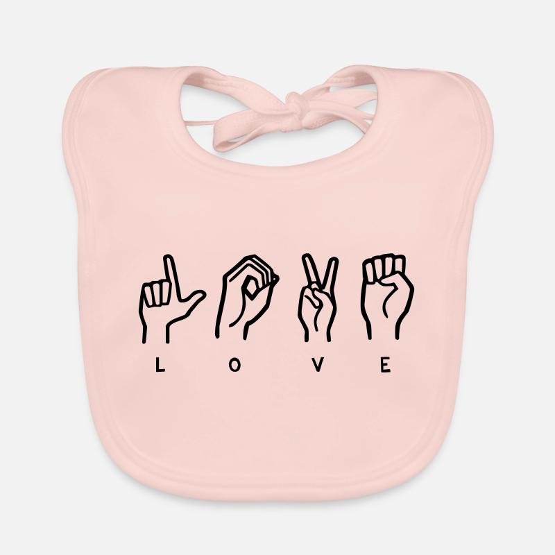 LIEBE Gebärdensprache Baby Bio-Lätzchen