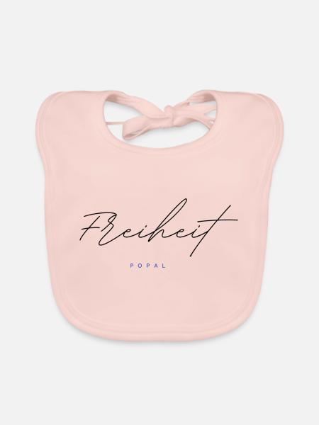 Inspirierende Wörter, Trendige T-Shirts von Popal - Baby Bio-Lätzchen - Rose - Vorne