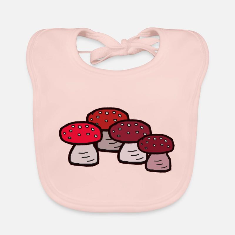 October Forest Mushrooms Toadstools Poisonous Poison Organic Baby Bibs