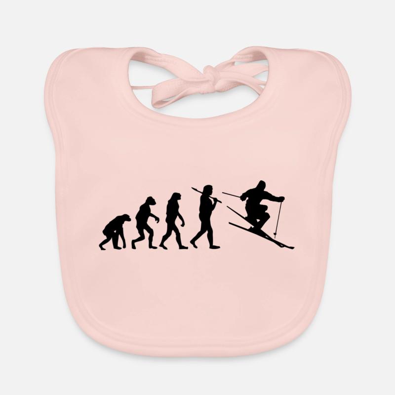 Ski - Bavoir bio Bébé - rose