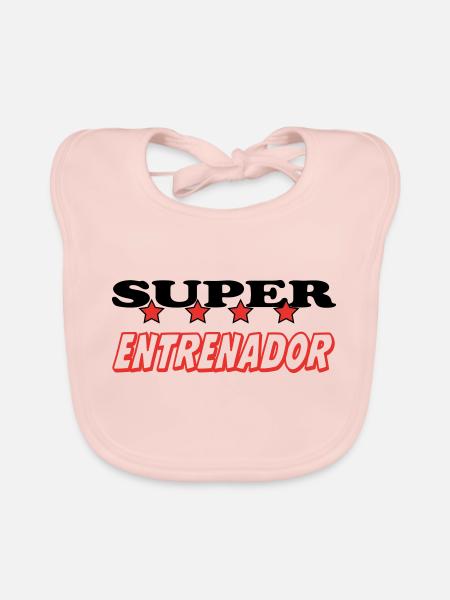 SUPER ENTRENADOR - Organic Baby Bibs - rose - Front