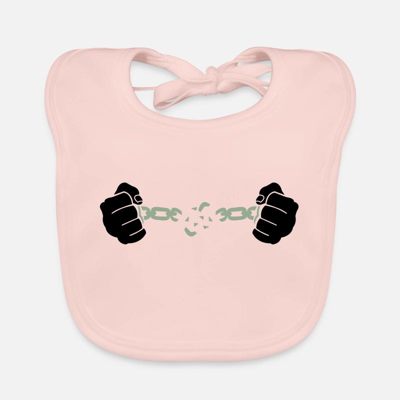 Chaîne à main - Bavoir bio Bébé - rose