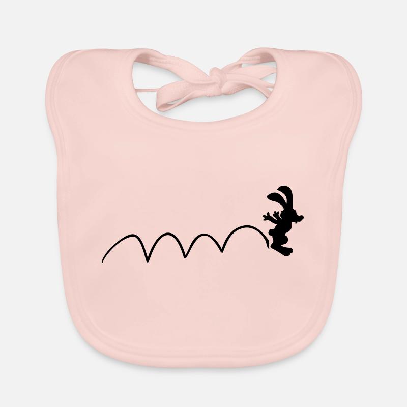 Bunny Jumping Hopping Bunny Funny Hopping Jumps Cool Organic Baby Bibs