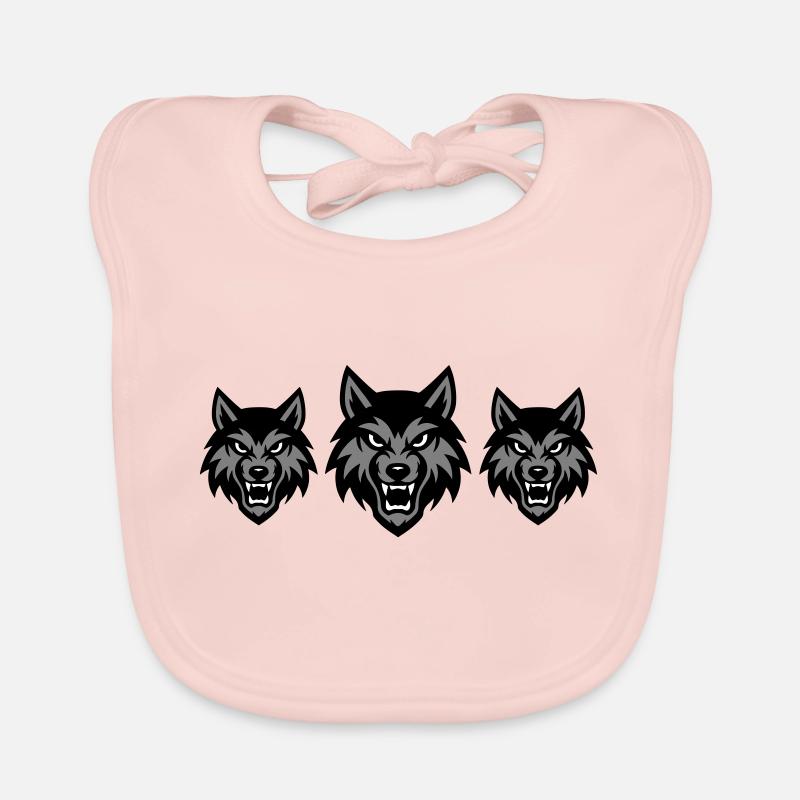 Wolf Kopf Gruppe Rudel Baby Bio-Lätzchen