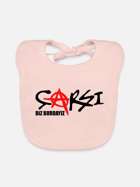 CARSI biz burdayiz - Organic Baby Bibs - rose - Front