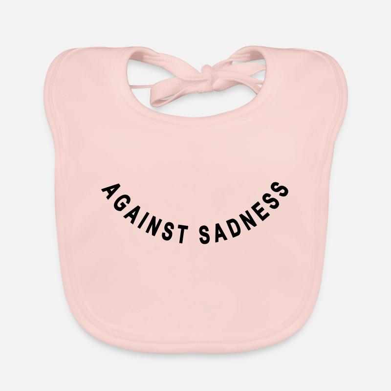 against sadness (smiley) - Bavoir bio Bébé - rose