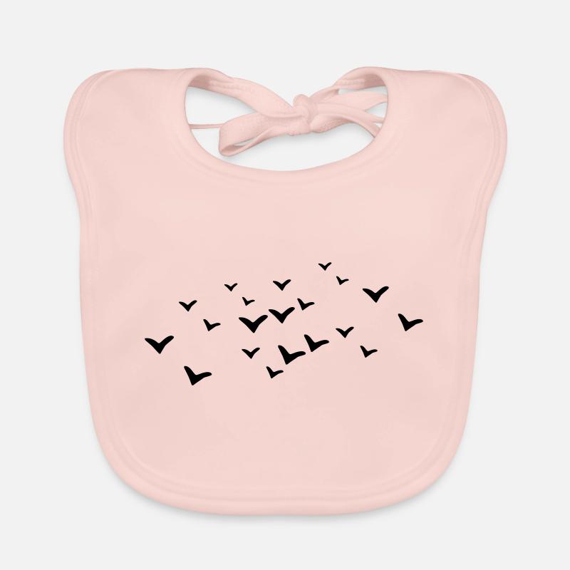 Vögel - Baby Bio-Lätzchen - Rose