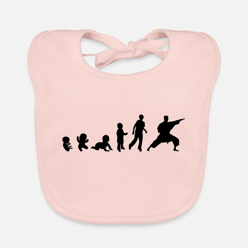 Evolution human men sports karate Organic Baby Bibs