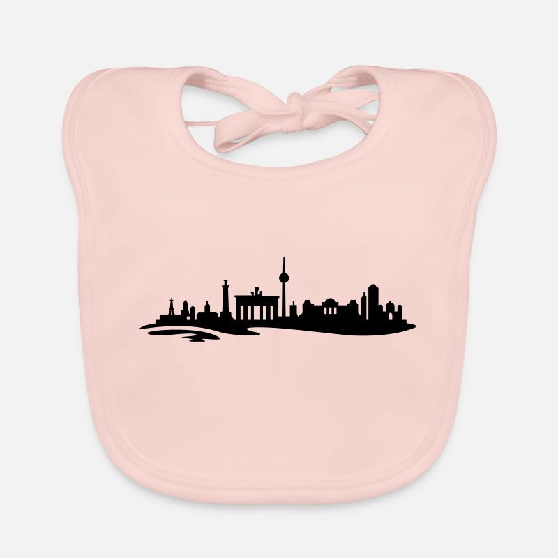 Berlin Skyline - Baby Bio-Lätzchen - Rose