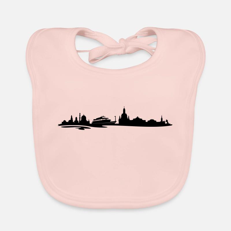 Skyline Dresden - Baby Bio-Lätzchen - Rose