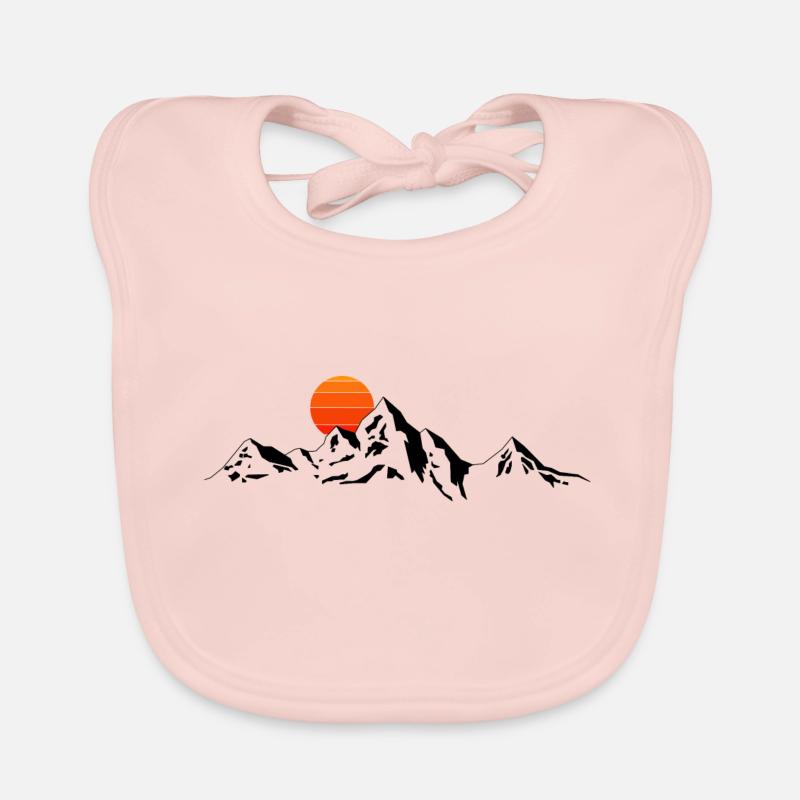 Montagnes Escalade et randonnée - Bavoir bio Bébé - rose