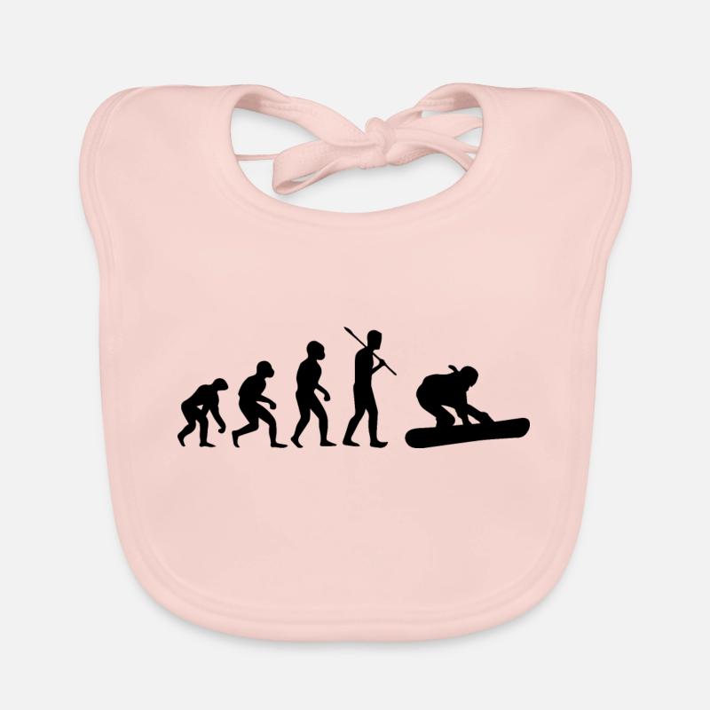 Snowboard Snowboarder - Baby Bio-Lätzchen - Rose