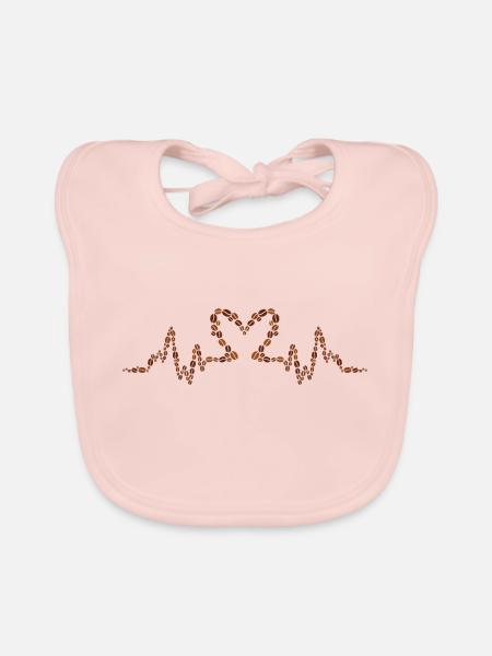 Tasse de café Café Grain de café Cadeau Caféine - Bavoir bio Bébé - rose - Devant