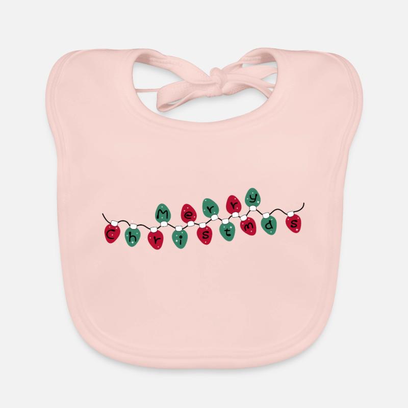 MERRY CHRISTAMS LIGHTS Organic Baby Bibs