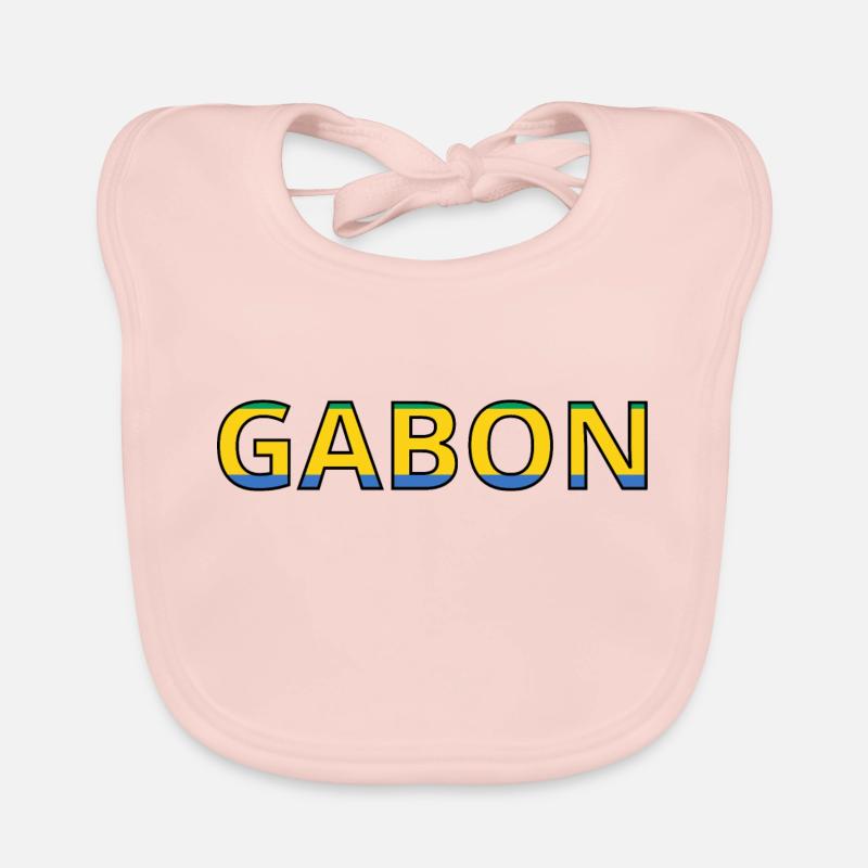 Drapeau Gabon - Bavoir bio Bébé - rose