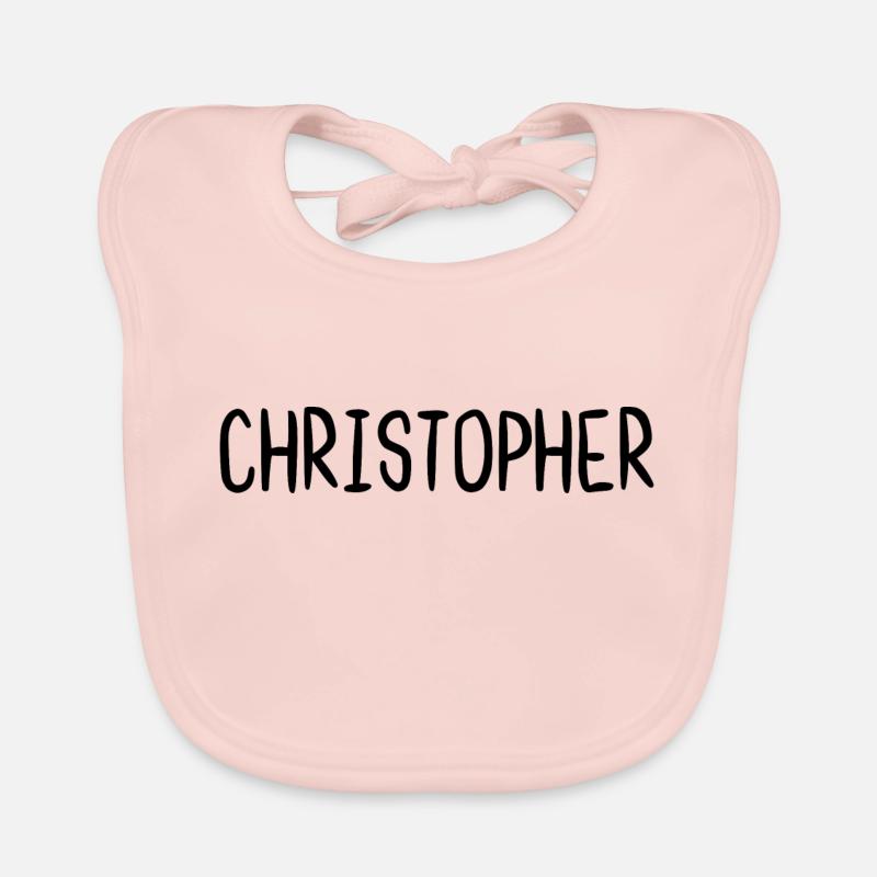 Christopher Custom Name Schriftart Text Geburtstag Baby Bio-Lätzchen
