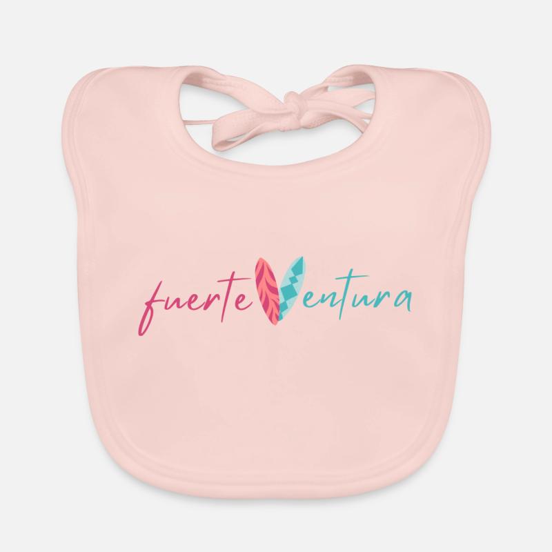 fuerteVentura Surfboard Design (deux couleurs) - Bavoir bio Bébé - rose