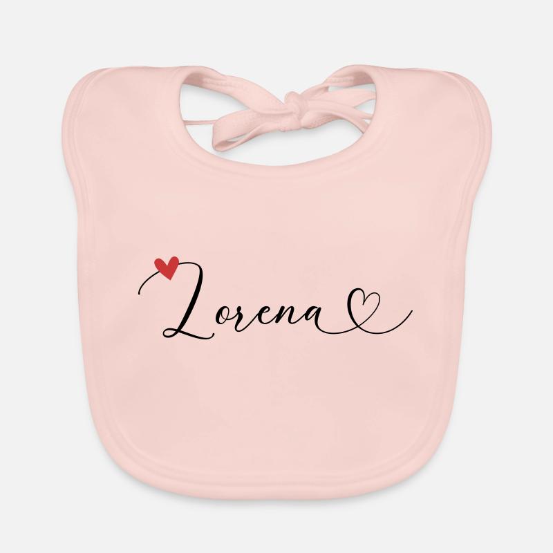 Lorena Name Vorname Kalligrafieherz Baby Bio-Lätzchen