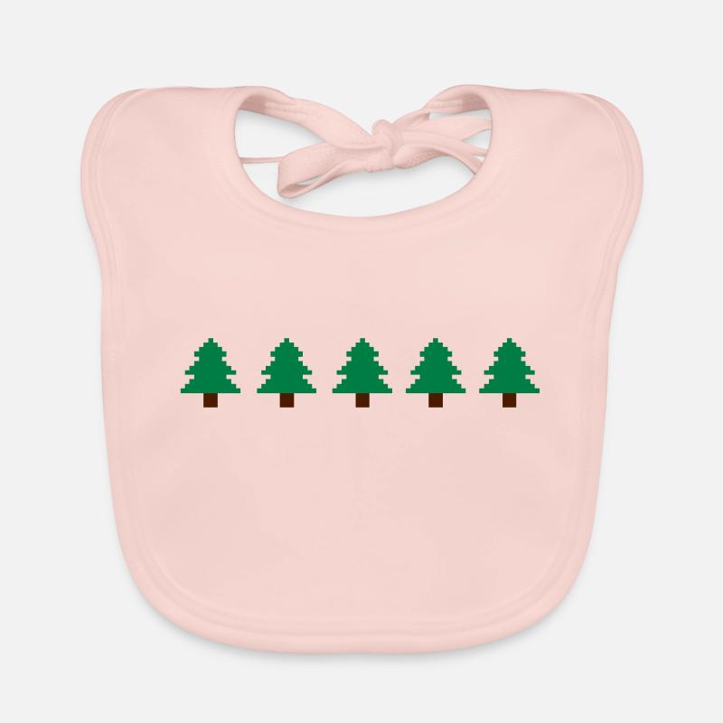 Weihnachtsbäume Pixel Baby Bio-Lätzchen