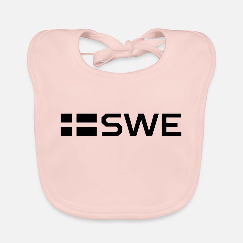 Drapeau suédois - Bavoir bio Bébé - rose