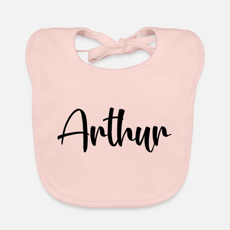 Nom - Arthur - Bavoir bio Bébé - rose