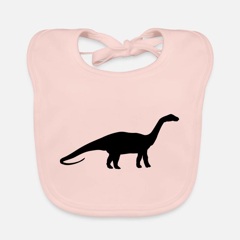 Diplodocus dinosaur silhouette Organic Baby Bibs
