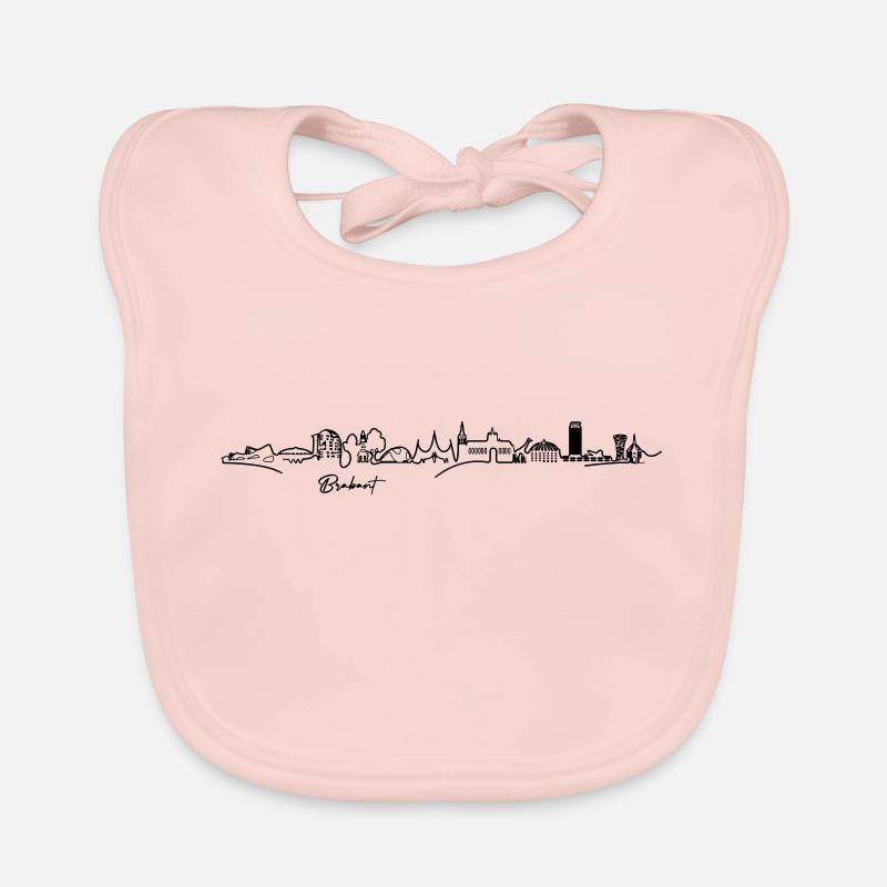 Skyline Brabant - SCHWARZ (Mehrfarbiger Vektor) - Baby Bio-Lätzchen - Rose