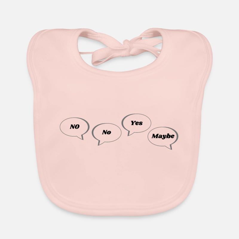 Non Non Oui Peut-être Déclaration Texte Réponse Bavoir bio Bébé