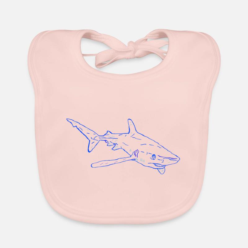 Requin en bleu Bavoir bio Bébé