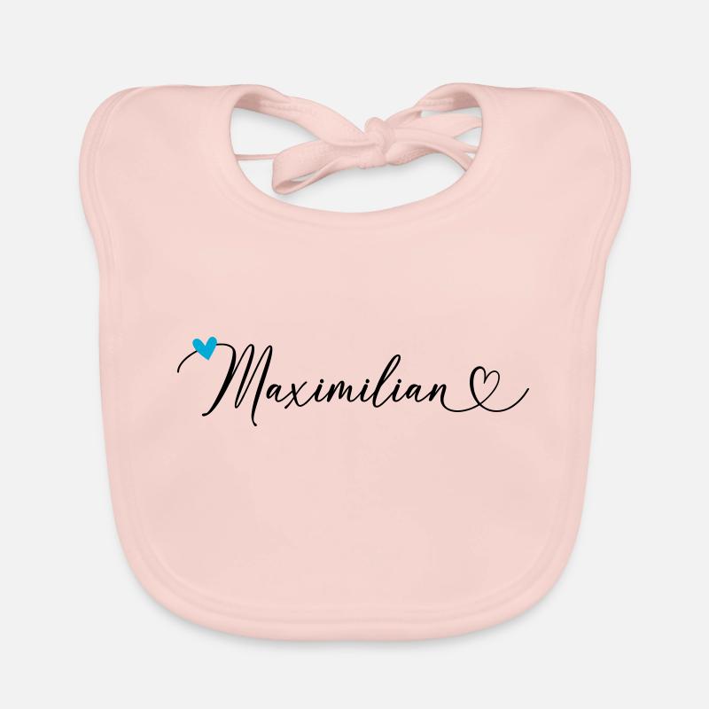 Maximilian Name Vorname Kalligrafieherz Baby Bio-Lätzchen