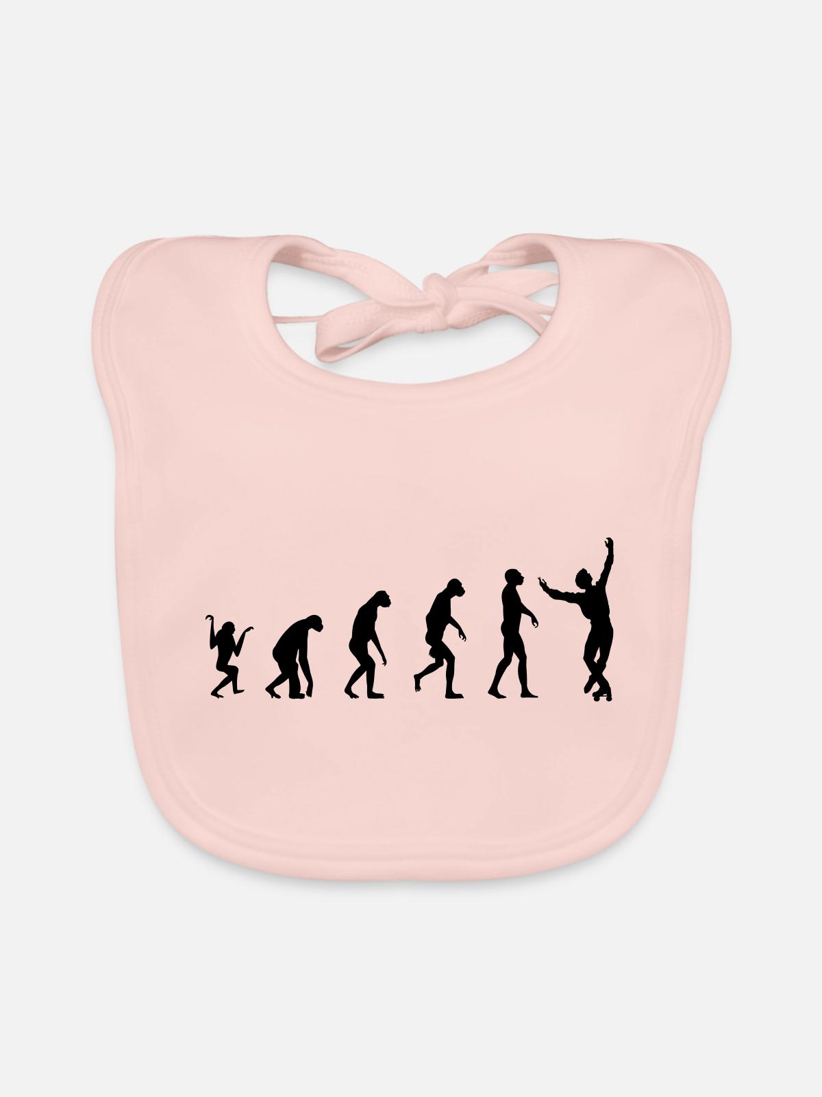 evolution Rollkunstlauf Mann - Baby Bio-Lätzchen - Rose - Vorne