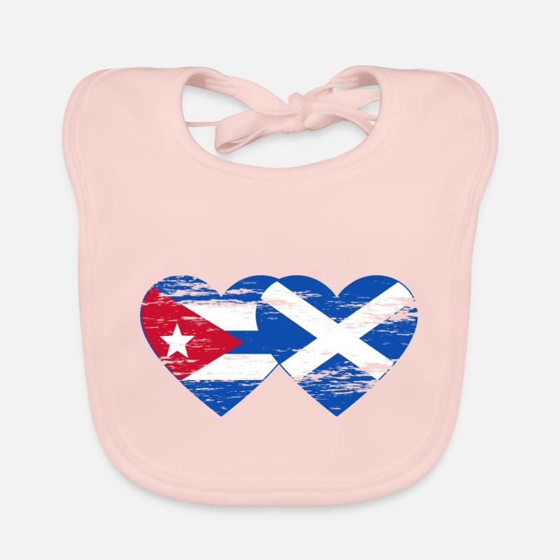 Cuba Ecosse Drapeau Coeur Utilisé Bavoir bio Bébé