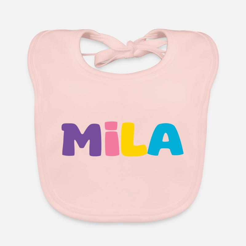 Nom - Mila - Bavoir bio Bébé - rose