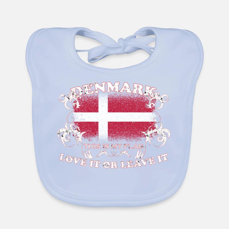 Danemark c'est mon drapeau Bavoir bio Bébé