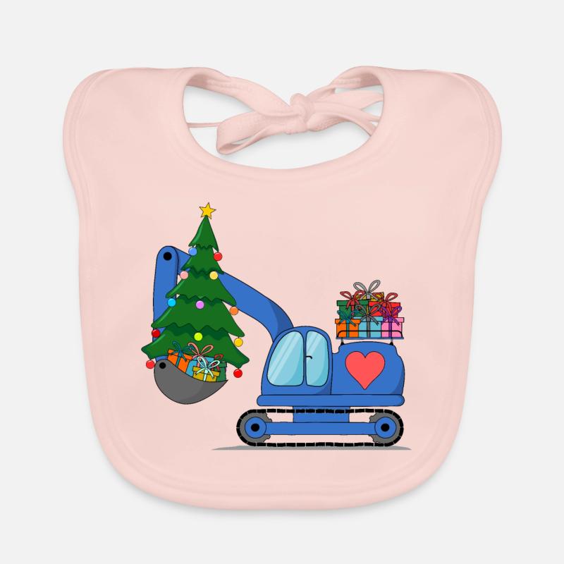 Bagger Weihnachten Blau Baby Bio-Lätzchen